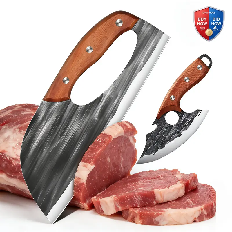 A [Buy 1 Get 1 ] For Only Today 2pcs kitchen knives, super sharp kitchen knives, meat cutters, kitchen knives and slicing knives Combination knife Block household knife chef knifes meat cleaver knife kitchen knives Kitchenware Meatcleaverset Cooking