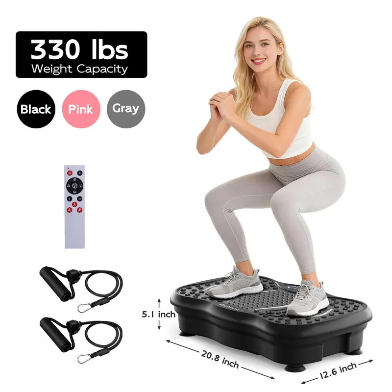 HOPHORSE Vibration Plate, Compact Home Body Toning Exercise Equipment with 3D Oscillating Motion, 99 Speeds, 5 Auto Modes, High-Quality Silicone Pedal, Bluetooth, Quiet Motor, Apartment-Friendly Design, 300 lbs Capacity, Stimulates Muscle Contraction