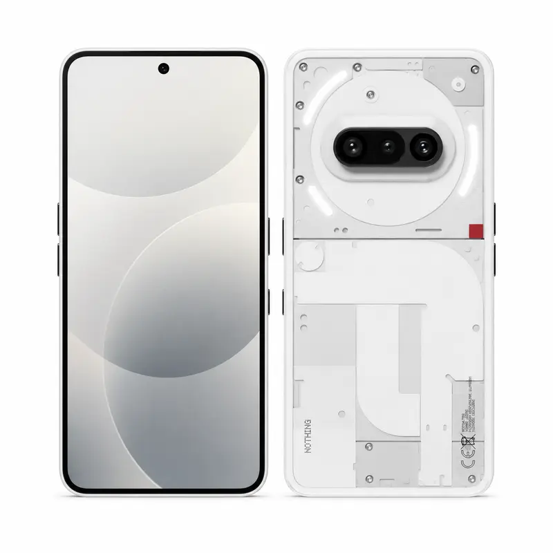 Nothing Phone 3a 5G GSM Unlocked Mobile Phone - Snapdragon 7s, Dual SIM, 8GB RAM, 128GB ROM, White, 50MP AI High-Performance Camera
