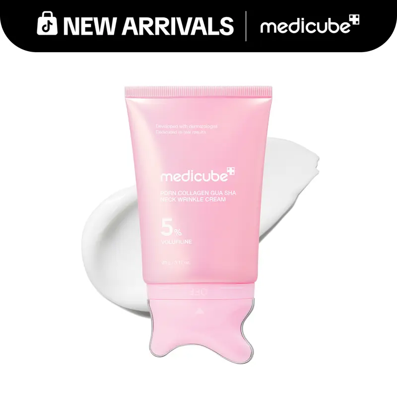 [NEW] [medicube] PDRN Collagen Gua Sha Neck Wrinkle Cream | Built-In Gua Sha Massager with Volufiline 5% + PDRN | Firming, Contour Care for the Look of Fine Lines, Jawline, Neck, Décolleté,Underarms, Chest, Legs, Shoulder | Massage Cream | Korean Skincare - Trending Best Selling TikTok Shop Products Product September 2026