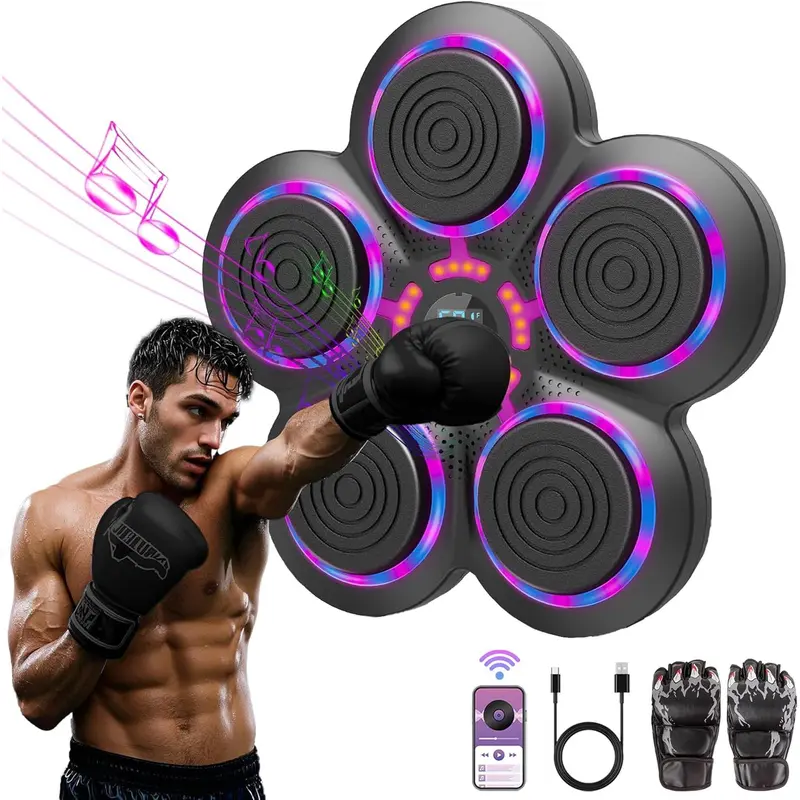Music Boxing Machine With Boxing Gloves, Smart Bluetooth Boxing Trainer, Boxing Wall Mount Machine for Adults Kids, Electronic Boxing Target Fitness For Home Office Gym - Trending Most Viral TikTok Shop Products Product September 2026