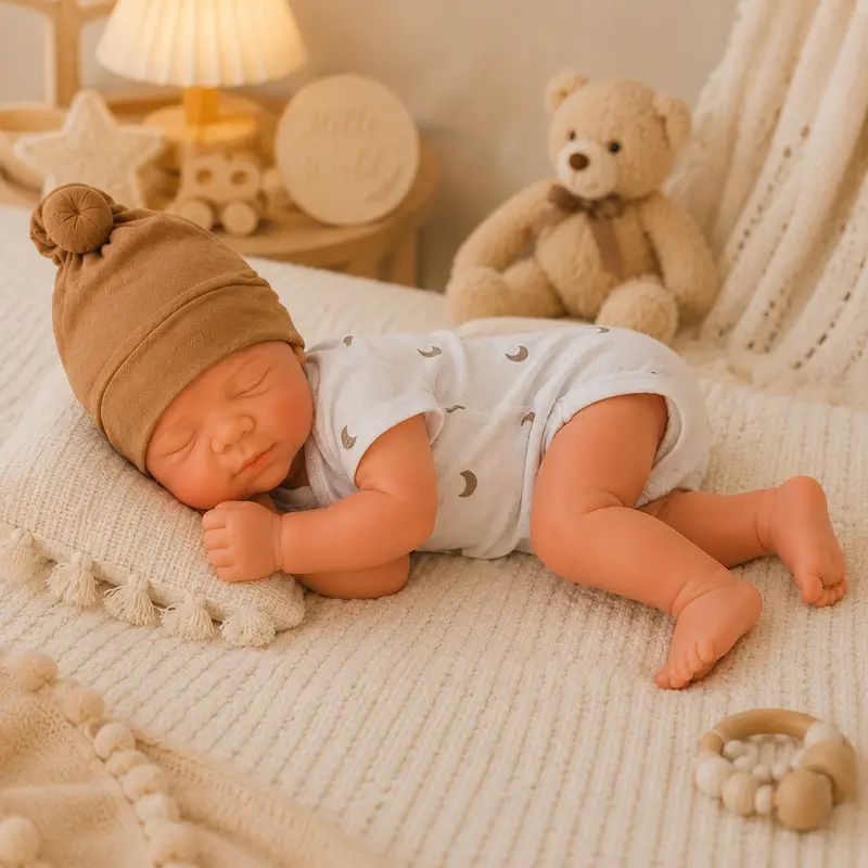 NO.14 Realistic Newborn Doll - 18.31in/46.5cm Full Body Soft Silicone Baby Boy, 7.3lb, Lifelike Skin, Exquisite Gift Box, Silicone Baby Dolls for 4+ Learning Companion & Gifting, Full Body Realism Reborn Option, Ultra-Realistic Pick