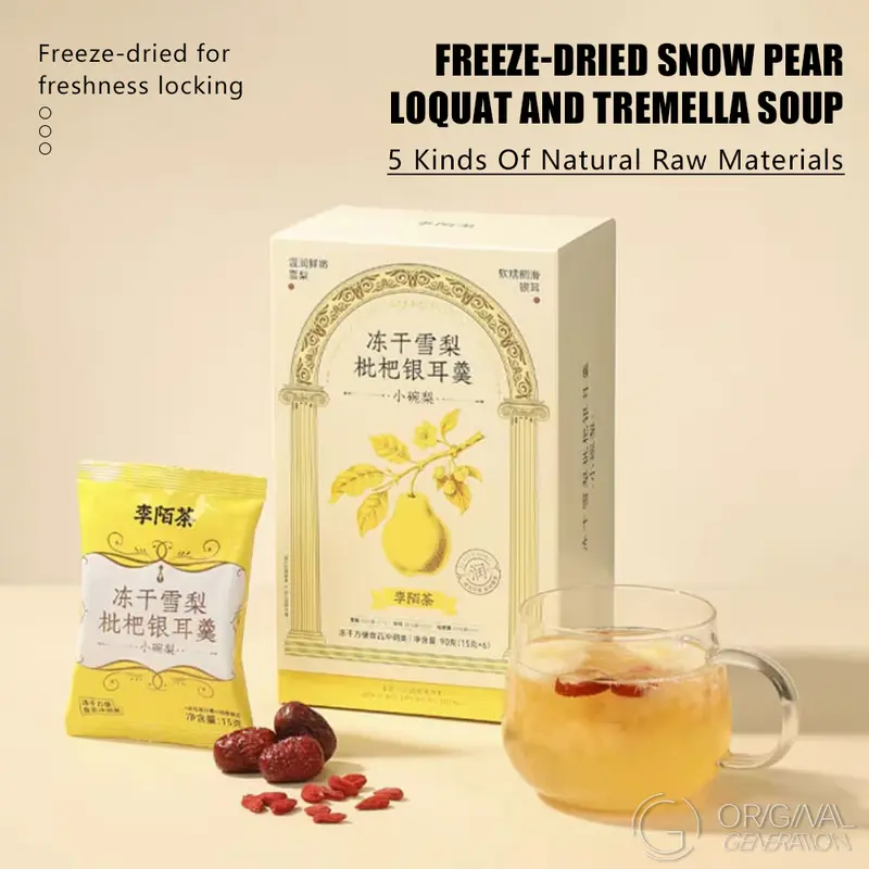 Pear Soup With Snow Fungus 90g(15g×6packs)With Pear Snow Fungus Goji Berry Red Date Loquat