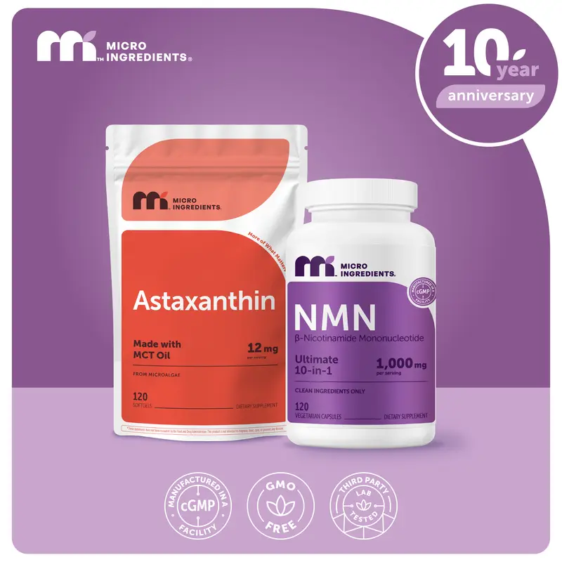 Brooke's Anti-Aging Bundle: NMN Complex 1000mg 120 Capsules & Astaxanthin 12mg 120 Softgels - Trending Most Viral TikTok Shop Products Product September 2026