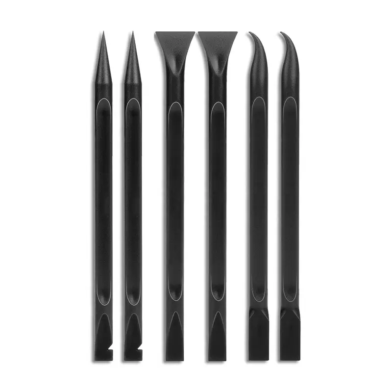 6 PCS Car Detailing Pick Kit - Durable Multifunctional Automotive Vehicle Tool Set, Non-Scratch Carbon Fiber Plastic Scraper, Compact Automotive Tools for Interior & Exterior Use, Black, Multifunctional Tools