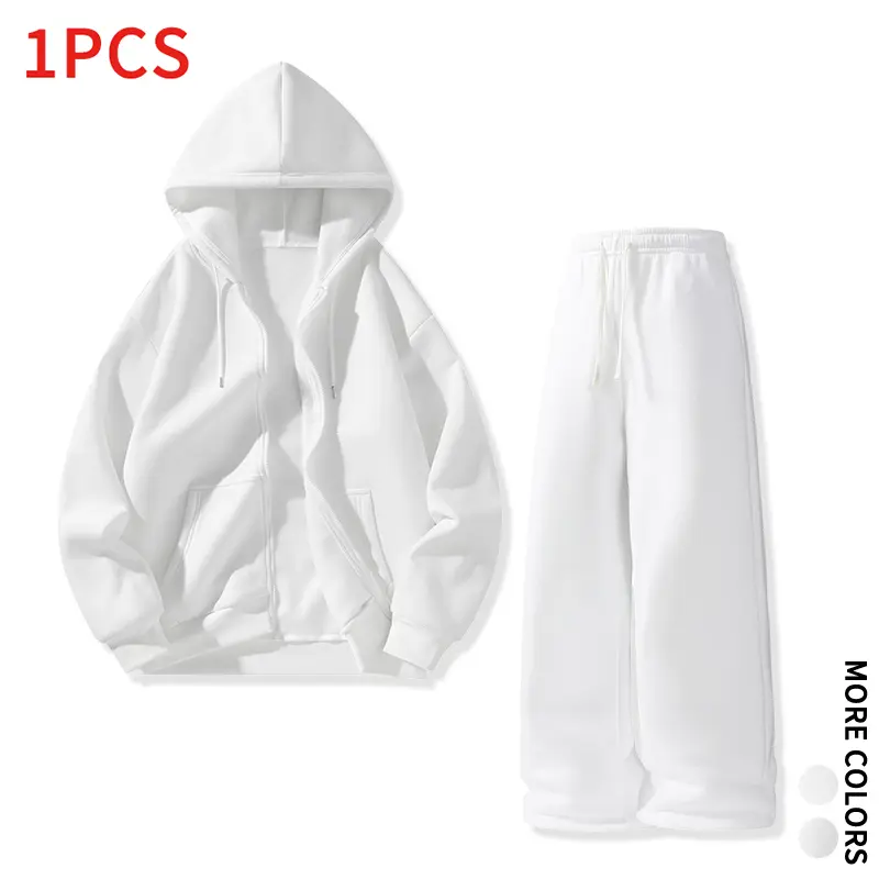 #SohoChic Women's Basic Loose Baggy 2-Piece Zip Hoodie Jacket & Wide Sweatpants Co-Ord Set, Sweat Sets for Women, Ideal for Shopping, City Stroll