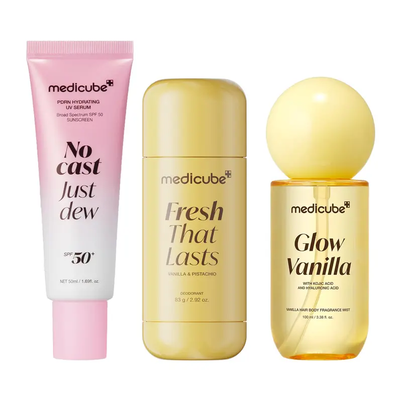 [NEW] [medicube] Beat the Sun, Sweat & Odor Set | 24 Hours Odor Control, Deep Hydration, Body Brightening Care & Boosting Hair Radiance, Daily Lightweight Sunscreen SPF 50, Glow Vanilla | Korean Skincare, K-Beauty - Trending Best Selling TikTok Shop Products Product August 2026