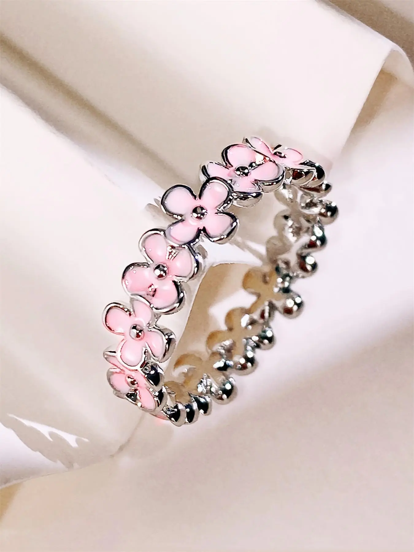 Fashion Flower Design Cuff Ring, Elegant Women's Accessories for Wedding & Engagement, Casual Matching Jewelry for Party, Daily Clothing Decor, Trendy All-match & Exquisite Jewelry for Birthday Gift, Copper Rings