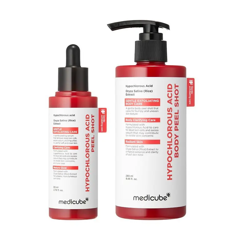 [medicube] Hypochlorous Acid Rice Peel Shot Duo For Face & Body | Gentle Exfoliating Serum for Dead Skin Cells & Pore Care, Blackheads & Excess Sebum Control | Rice Extract, Hypochlorous, Panthenol for Hydrating & Smoothing Care - Trending Best Selling TikTok Shop Products Product August 2026